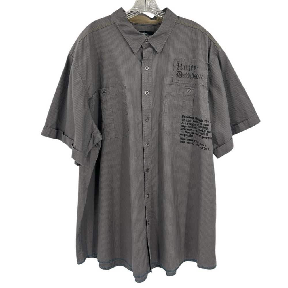 Harley-Davidson men's short-sleeve button-down Moto Festival Bikercore shirt 3XL